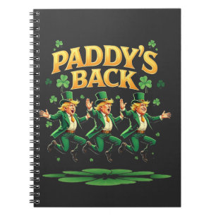 Paddy's Back Funny Trump St Patrick Day Leopard Notizblock
