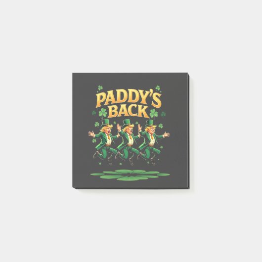 Paddy's Back Funny Trump St Patrick Day Leopard Post-it Klebezettel (Vorderseite)
