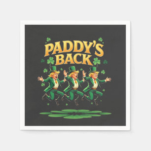 Paddy's Back Funny Trump St Patrick Day Leopard Serviette