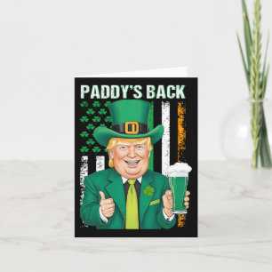 Paddy's Back Funny Trump St Patricks Day Men Wome Karte
