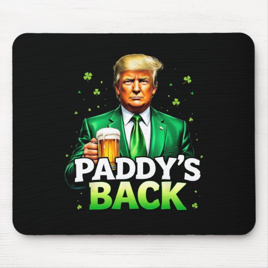 Paddy's Back Lucky Trump Beer Kleeblatt St Patrick Mousepad (Vorne)