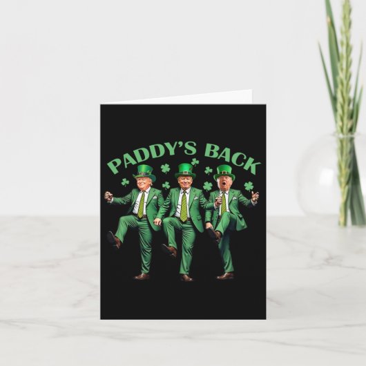 Paddy's Back St Patricks Day Funny Trump tanzt Karte (Vorderseite)