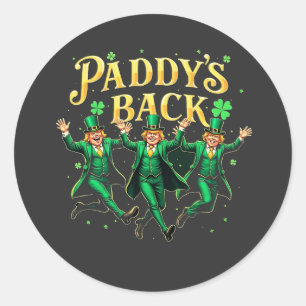 Paddy's Back St Patrick's Day Trump tanzen Runder Aufkleber