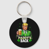 Paddy's Back Trump Beer Kleeblatt St Patricks Day Schlüsselanhänger (Vorderseite)