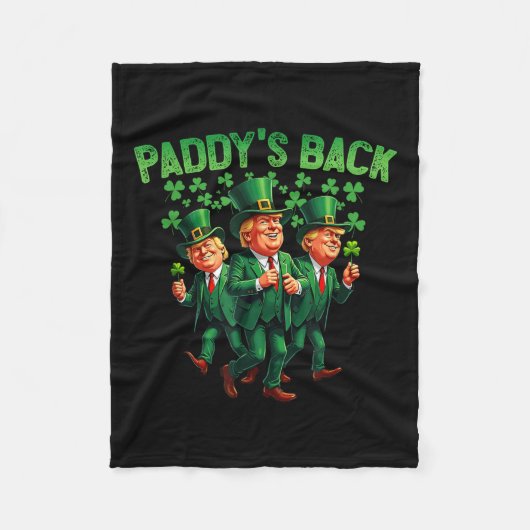 Paddys Back Trump St Patricks Day St Pattys Day Da Fleecedecke (Vorderseite)