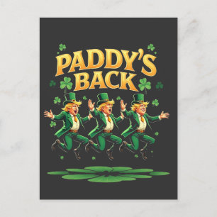 Paddy's zurück lustiger Trump St. Patrick Tag Leop Ankündigungspostkarte