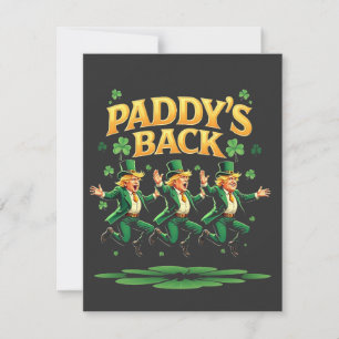 Paddy's zurück lustiger Trump St. Patrick Tag Leop Dankeskarte