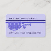 Padel Business Card-Sleek Padel Style–Blue Lilac Visitenkarte (Vorderseite)