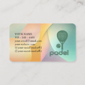 Padel Business Card - Vibrant Padel Style 2 Visitenkarte (Rückseite)
