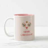 Padel Christmas Mug - A Festive Padel Motif Zweifarbige Tasse (Links)
