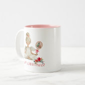 Padel Christmas Mug – A Holiday Padel Angel Zweifarbige Tasse (Vorderseite Links)