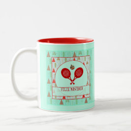 Padel Christmas Mug – A Padel Retro Christmas Zweifarbige Tasse