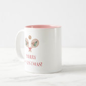 Padel Christmas Mug – Festive Padel Motifs Zweifarbige Tasse (Vorderseite Links)