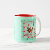 PADEL CHRISTMAS MUG - PADEL RETRO CHRISTMAS ZWEIFARBIGE TASSE (VorderseiteRechts)