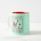 PADEL CHRISTMAS MUG - PADEL RETRO CHRISTMAS ZWEIFARBIGE TASSE (Vorderseite Links)