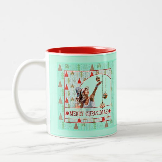 PADEL CHRISTMAS MUG - PADEL RETRO CHRISTMAS ZWEIFARBIGE TASSE (Links)