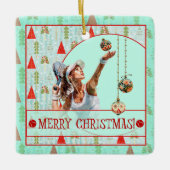 Padel Christmas Ornament – Padel Retro Christmas (Vorderseite)