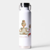 Padel Christmas Water Bottle – Padel Holiday Angel Trinkflasche (Vorne)