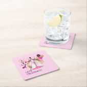 PADEL COASTER: CELEBRATION PADEL DIVA BRIGHT PINK RECHTECKIGER PAPPUNTERSETZER (Vor Ort)