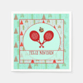 Padel Cocktail Napkin – A Padel Retro Christmas Serviette (Vorderseite)