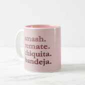 Padel Coffee Mug-Personalize Word Vibes Dusty Rose Zweifarbige Tasse (Vorderseite Links)
