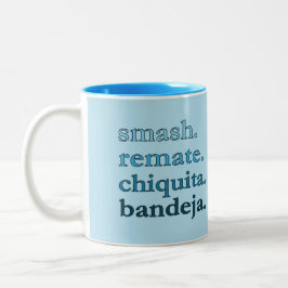 Padel Coffee Mug-Personalize Word Vibes Sky Blue Zweifarbige Tasse
