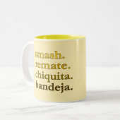 Padel Coffee Mug-Personalize Word Vibes Yellow Zweifarbige Tasse (Vorderseite Links)