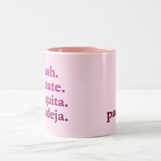 PADEL COFFEE MUG – WORD VIBES – BRIGHT LIGHT PINKS ZWEIFARBIGE TASSE (Mittel)