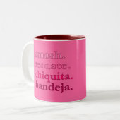 PADEL COFFEE MUG – WORD VIBES – CHERRY PINKS ZWEIFARBIGE TASSE (Vorderseite Links)