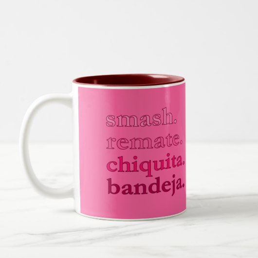 PADEL COFFEE MUG – WORD VIBES – CHERRY PINKS ZWEIFARBIGE TASSE (Links)