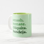 PADEL COFFEE MUG – WORD VIBES - MATCHA GREEN ZWEIFARBIGE TASSE (Vorderseite Links)