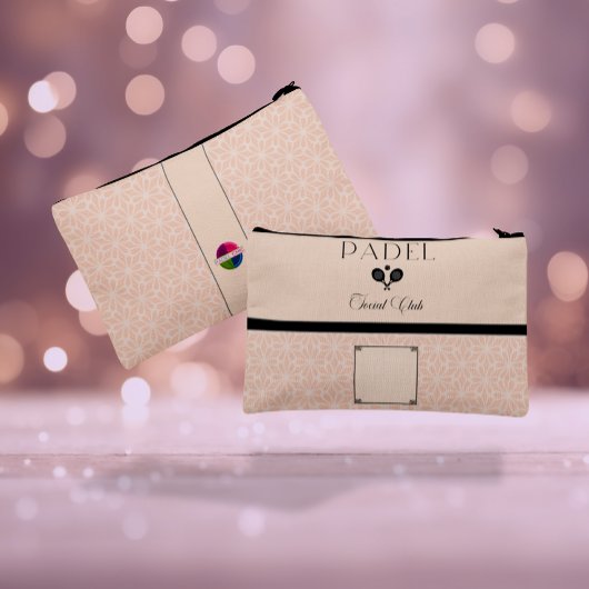 Padel Cosmetic Bag - Social Club Beige Black Zubehörtasche