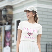 Padel Damen T-Shirt & Social Club Emblem in Rosa