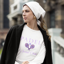 Padel Damen T-Shirt-Social Club Weiß Lila