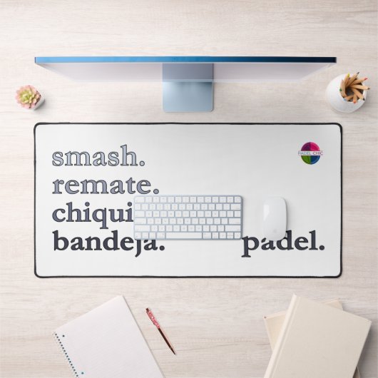 Padel Desk Mat - Word Vibe Black Grey Schreibtischunterlage (Büro 1)
