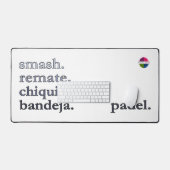 Padel Desk Mat - Word Vibe Black Grey Schreibtischunterlage (Tastatur & Maus)