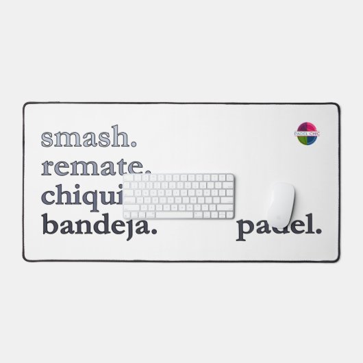 Padel Desk Mat - Word Vibe Black Grey Schreibtischunterlage (Tastatur & Maus)