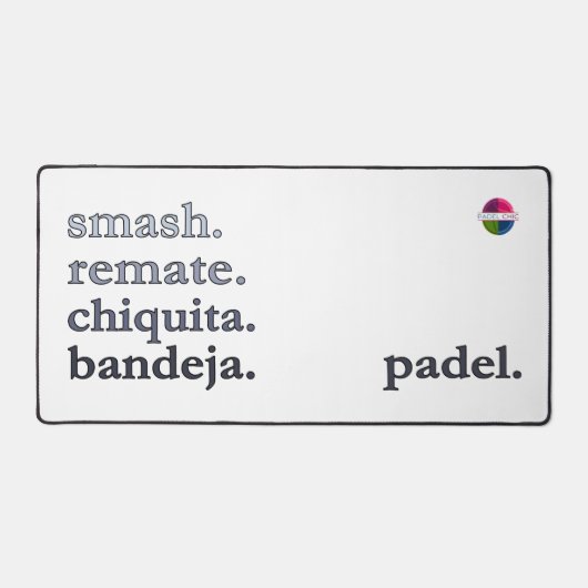 Padel Desk Mat - Word Vibe Black Grey Schreibtischunterlage (Vorderseite)