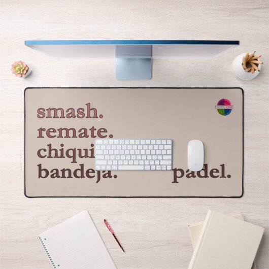 Padel Desk Mat - Word Vibe Taupe Brown Schreibtischunterlage (Büro 1)