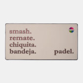 Padel Desk Mat - Word Vibe Taupe Brown Schreibtischunterlage (Vorderseite)