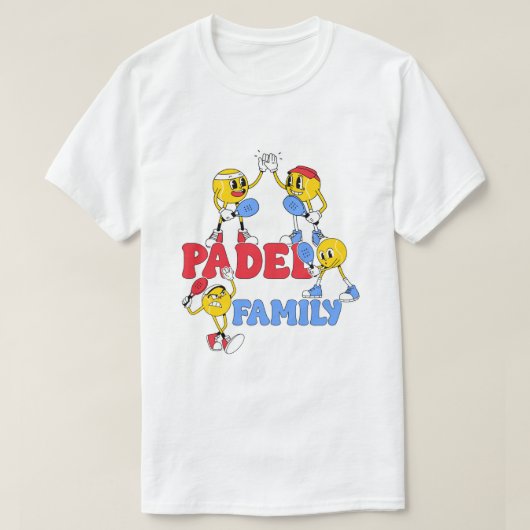 Padel Family | Retro Cartoon T-Shirt (Design vorne)