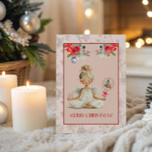 Padel Grußkarte – Weihnachtsengel-Motiv