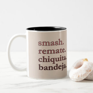 Padel-Kaffeetasse - Persönliche Wort-Vibes Taupe Zweifarbige Tasse