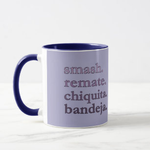 PADEL-KAFFEETASSE – WORD VIBES - GRAU BLAUE TÖNE TASSE
