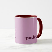 PADEL-KAFFEETASSE – WORD VIBES - MAROONS & ROT TASSE (VorderseiteRechts)
