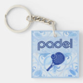 Padel Key Chain – Spanish Tile Vibes in Blue Schlüsselanhänger (Vorderseite)