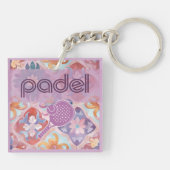 Padel Key Chain – Spanish Tile Vibes in Purple Schlüsselanhänger (Rückseite)