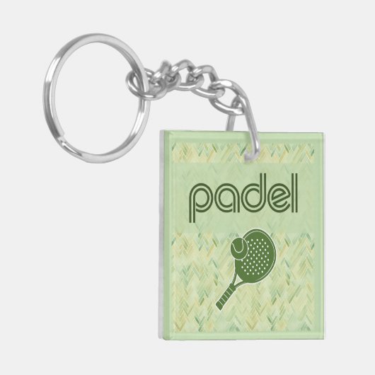 Padel Key Chain – Spanish Tile Vibes Matcha Green Schlüsselanhänger (Vorderseite links)
