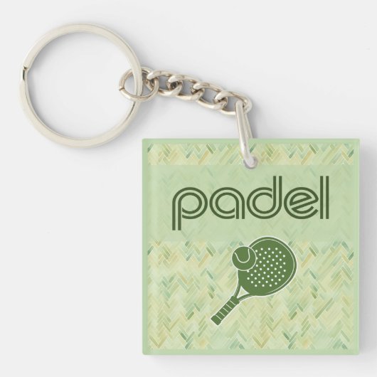 Padel Key Chain – Spanish Tile Vibes Matcha Green Schlüsselanhänger (Vorderseite)