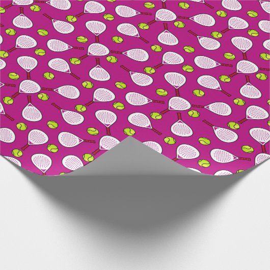 🎾 Padel Kundgebung Wrap hot pink Geschenkpapier (Ecke)